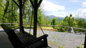 Lower Level Porch Swing with View
