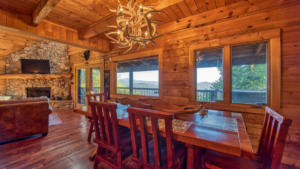 Aerial Ridge, Dining Room with Fireplace View