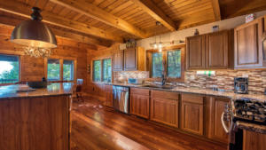Aerial Ridge, Kitchen with Breakfast Bar into Dining