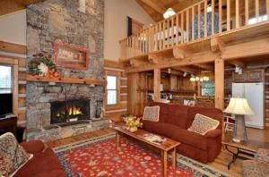 Living Room with wood fireplace